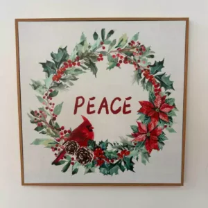 Quadro madeira Peace 40x40cm