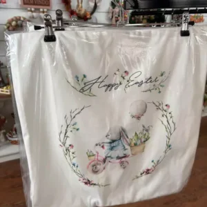 Capa de almofada coelho com bicicleta