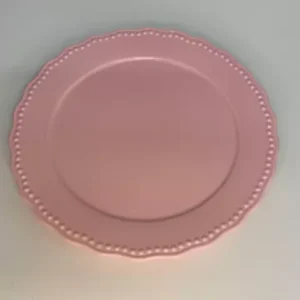 Prato de porcelana rosa 27cm