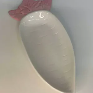 Petisqueira porcelana cenoura branca e rosa 24cm