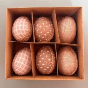 Pendente ovo cx com 6 unid forrados bege