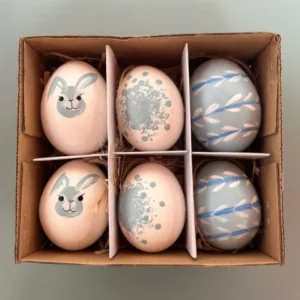 Pendente ovo cx com 6 unid bco azul