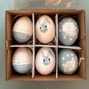 Pendente ovo cx com 6 unid bco azul