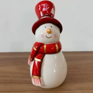 Boneco de neve decorativo porcelana 16cm