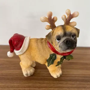 Pug decorativo em resina 16cm