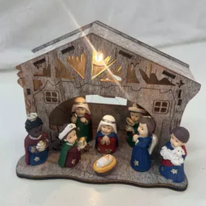 Presépio em madeira e resina