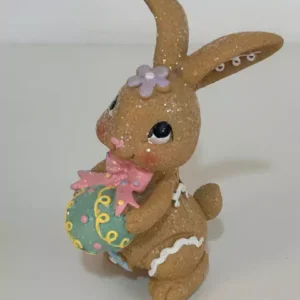 Coelha decorativa de resina 12cm