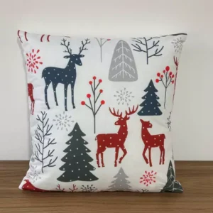 Capa de almofada Rena e árvore 45x45cm