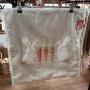 Capa de almofada de Páscoa Coelhos e cenouras 45x45cm