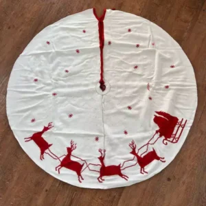 Saia para árvore tricot trenó dupla face 1,20cm