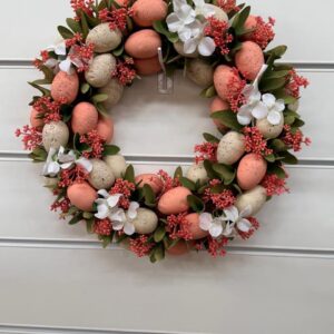 Guirlanda ovos rosa e branco 45cm