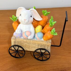 Coelho na carrinho de mão 12cm