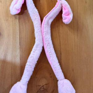 Tiara pelúcia rosa com movimento