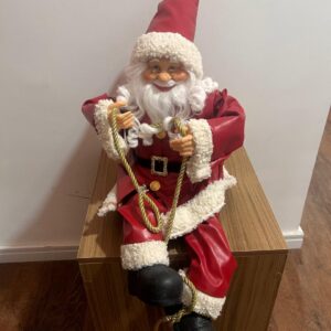 Papai Noel aéreo roupa couro 60cm