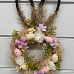 Guirlanda orelha flores e ovos 38cm
