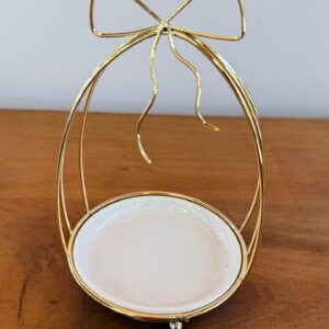 Bandeja laço dourado 18x12x11cm