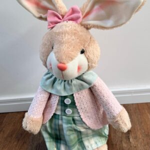 Coelha verde rosa perna retrátil 90x35x16cm