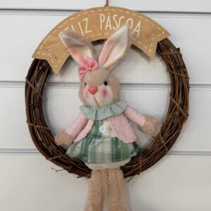 Guirlanda rústica com coelha 45cm