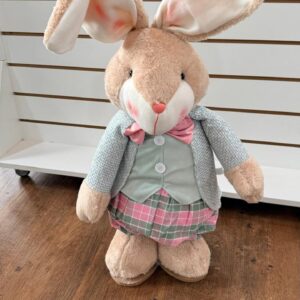 Coelho verde rosa perna retrátil 140x39x20cm