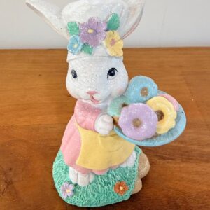 Coelha chef com bandeja doces de resina 15cm