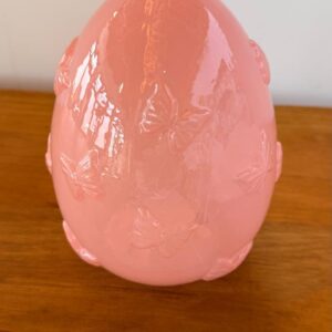 Ovo decorativo com led rosa 19x14x14cm