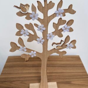 Árvore decorativa de madeira 37x20cm