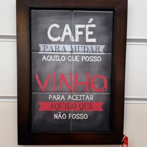 Quadro Azulejo café vinho 30x20cm
