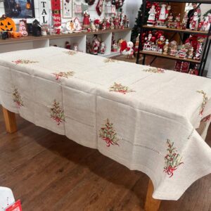 Toalha de mesa cru bordada 1,80x2,40cm