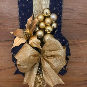 Escapulário de porta largo azul/dourado 18cmx220cm