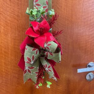 Escapulário de porta fino verde/verm 10cmx220cm