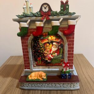 Lareira decorativa Noel com som e led 25cm