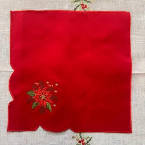 Kit guardanapos de tecido vermelho 6 pçs 43x43cm