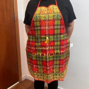 Avental Natal xadrez 60x70cm