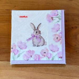 Guardanapo papel coelho e flores pc 20 unid.