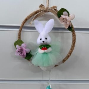 Guirlanda coelha verde 15cm diâm