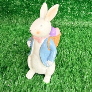 Coelho com cesta de resina 8x3x4cm