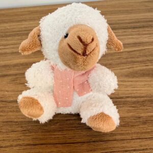 Mini ovelha pelúcia cachecol 3cm