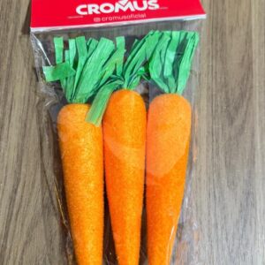 Cenoura flocada 22x3.5x3.5cm 3 unid