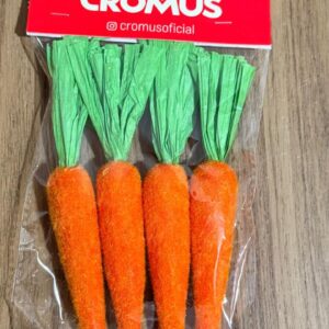 Cenoura flocada 15.5x2.5x2.5cm 4 unid