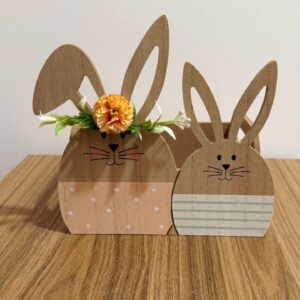 Caixa madeira coelhos 19.5x20x15cm