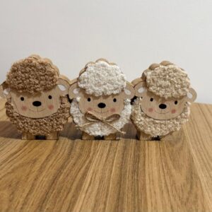 Trio de ovelhas madeira 24x2.5x10cm