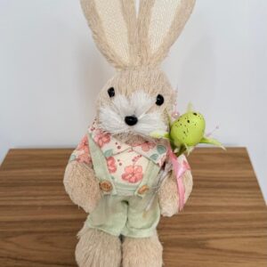 Coelho macacão verde camisa florida 34cm