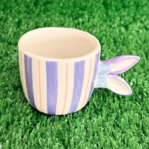 Caneca listrada lilás 11cm