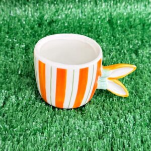 Caneca lista laranja e verde 11cm