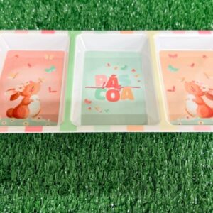 Petisqueira Feliz Páscoa melamina 33,7cm