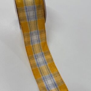 Fita aramada xadrez amarelo e azul 6,3cmx9,14m