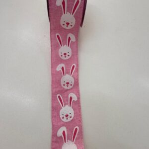 Fita aramada rosa com coelho 6,3cmx9,14m