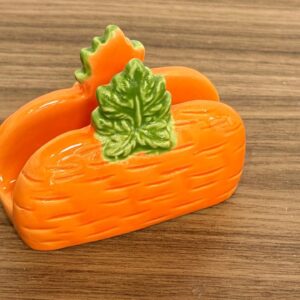 Porta guardanapo de cerâmica cenoura 11x9cm