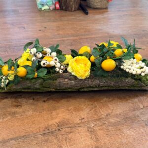 Arranjo de mesa limão siciliano 80x20x20cm