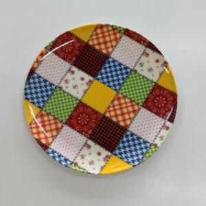 Prato sobremesa melamina retalhos 20cm